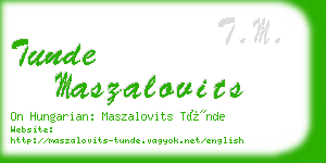 tunde maszalovits business card